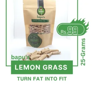 bapu's lemon grass tea | 25 grams craft paper zipper bag | efective tea for weight loss | improve insulin sensitivity | reduce body fat |