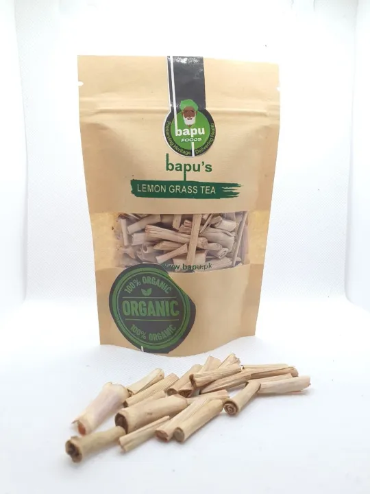 bapu's lemon grass tea | 25 grams craft paper zipper bag | efective tea for weight loss | improve insulin sensitivity | reduce body fat |